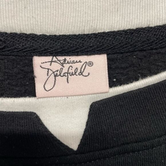 Adrian Delafield Black Embroidered Floral Vintage 90s Sweatshirt Sweater Size XL - Picture 4 of 7